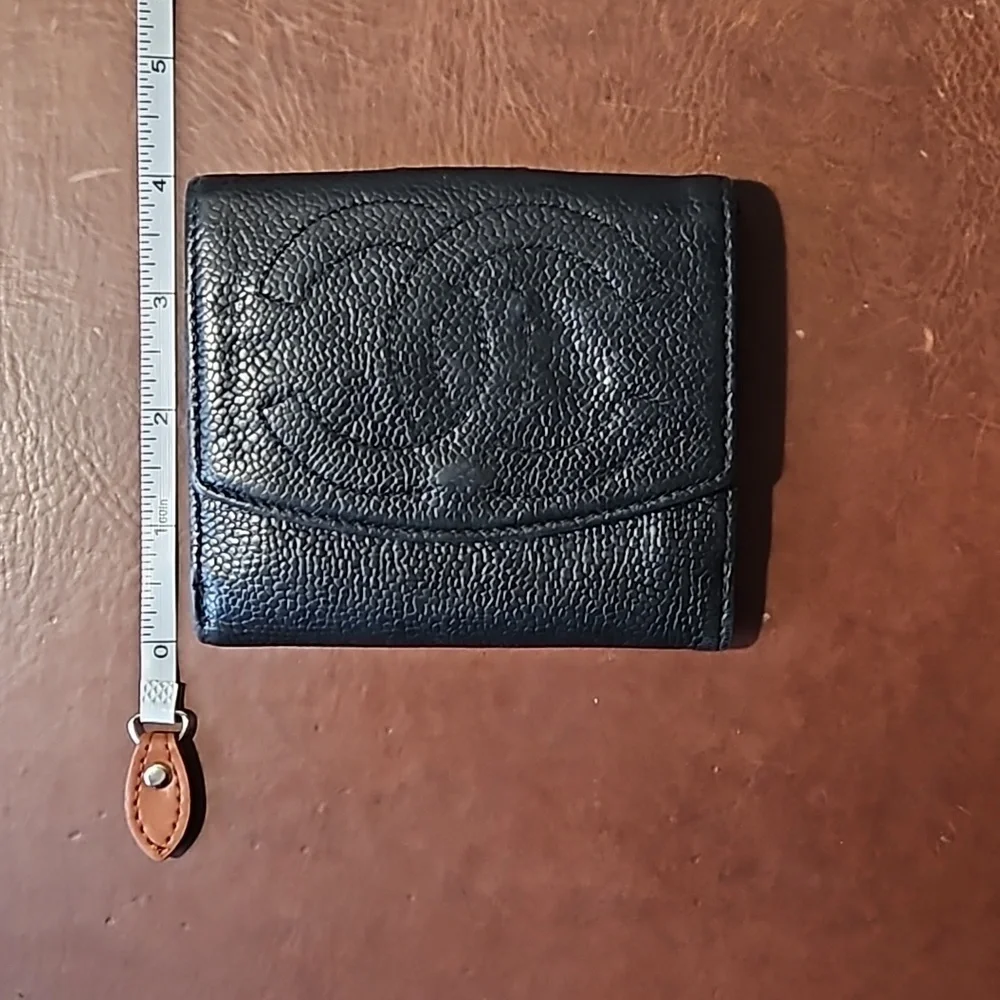 Chanel CC Logo Caviar Lambskin Bifold Wallet